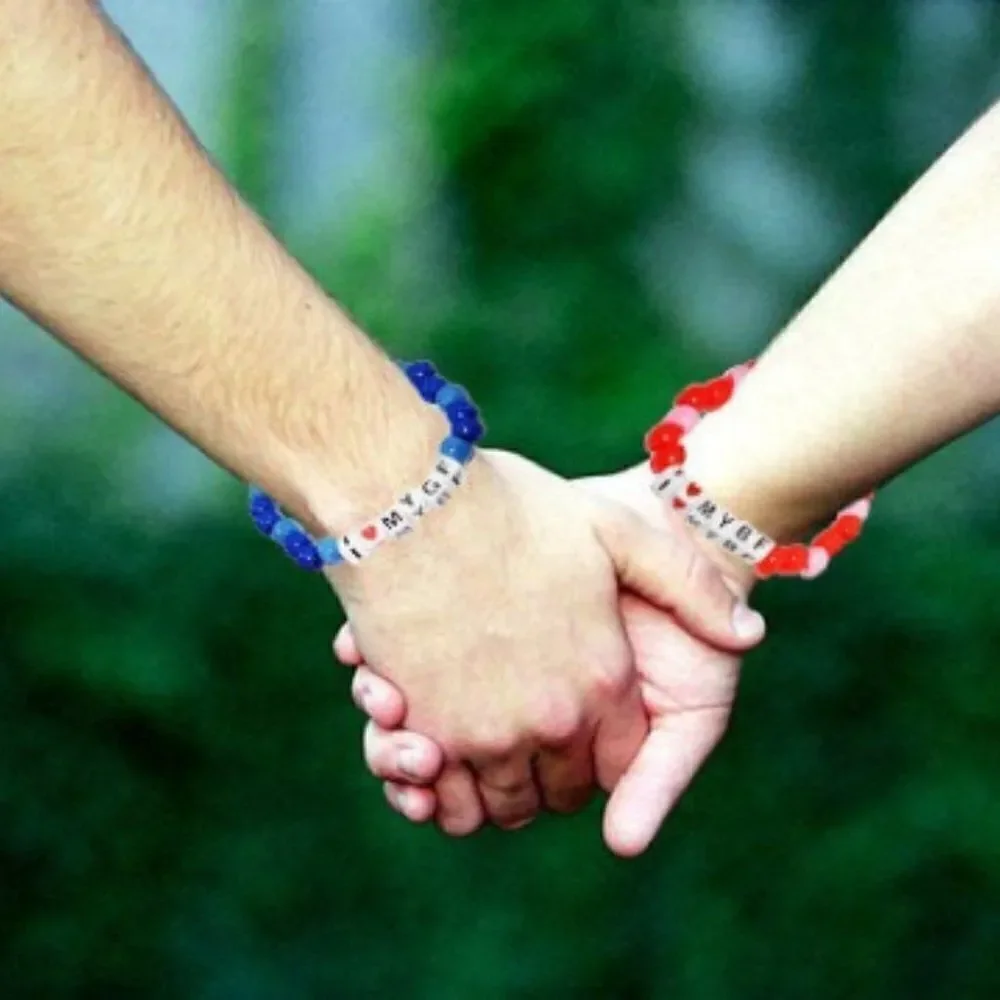 I Love my BF/GF Word Beaded Kandi Bracelet Set